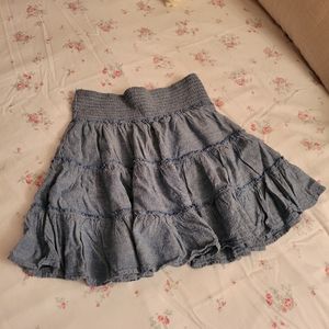 American Eagle Ruffle Jean Shirt